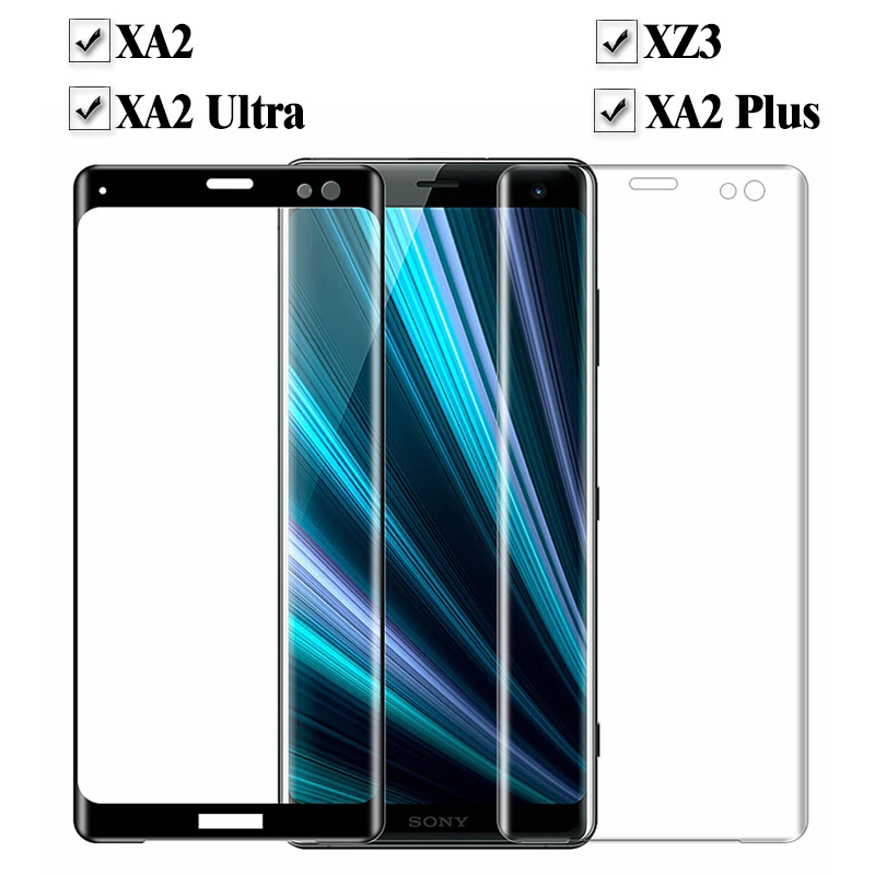 زجاج واقي لسوني XZ3 XA2 جدا زائد واقي للشاشة 3D حالة لسوني XA2Plus XA2Ultra على X و Z 2 3 glas المقسى فيلم