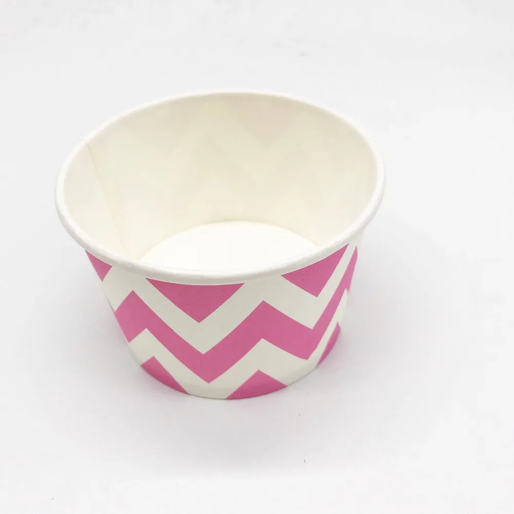 10pcs/lot pink ice cream cups wave theme ice cream bowel pink wave