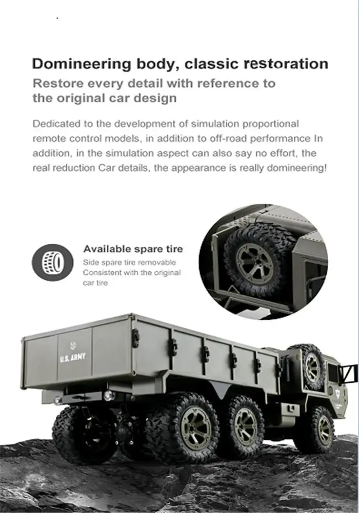 None Fayee FY004A 1/16 2,4G 6WD Rc автомобиль пропорциональный контроль США армия военный грузовик RTR модель игрушки