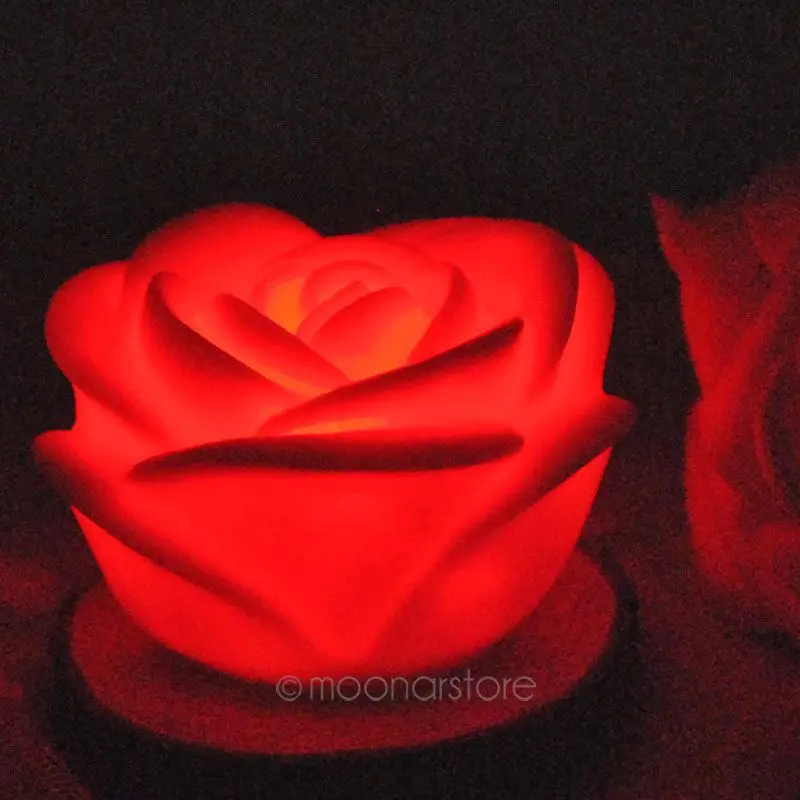 Дизайн в форме розы Ночной свет романтические ночные огни атмосфера ночные огни Меняющие цвет украшения ночника