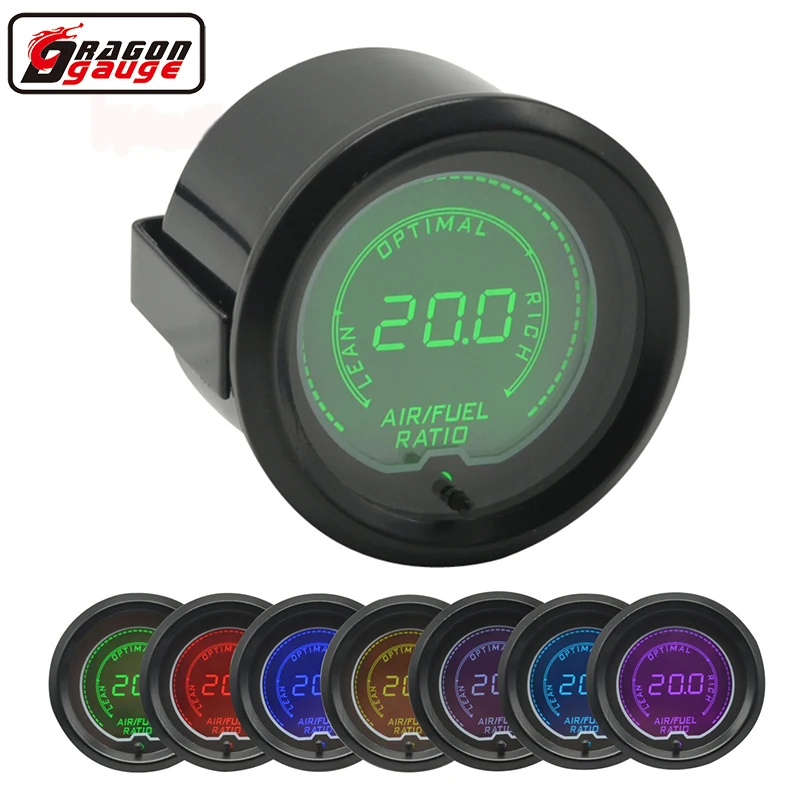 Dragon gauge 52mm 7 Color Backlight LCD Digital Auto Car Apply to