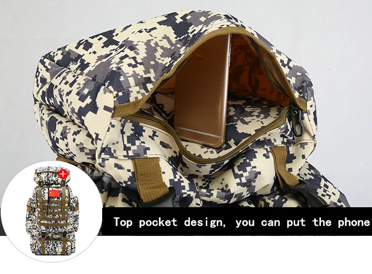 70L большой емкости мужской военный тактический рюкзак многофункциональный водонепроницаемый альпинистский рюкзак износостойкая дорожная сумка