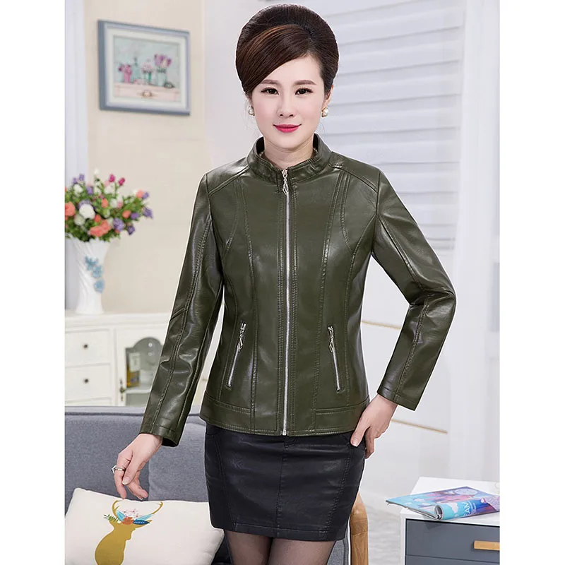 black Automne Femmes Wine En Manteau Odfvebx dark Haut Veste Grande Boutique Épaissir Moyen Green Gamme Pu Hiver D'âge Cuir De Taille Red gqK7WBHawd