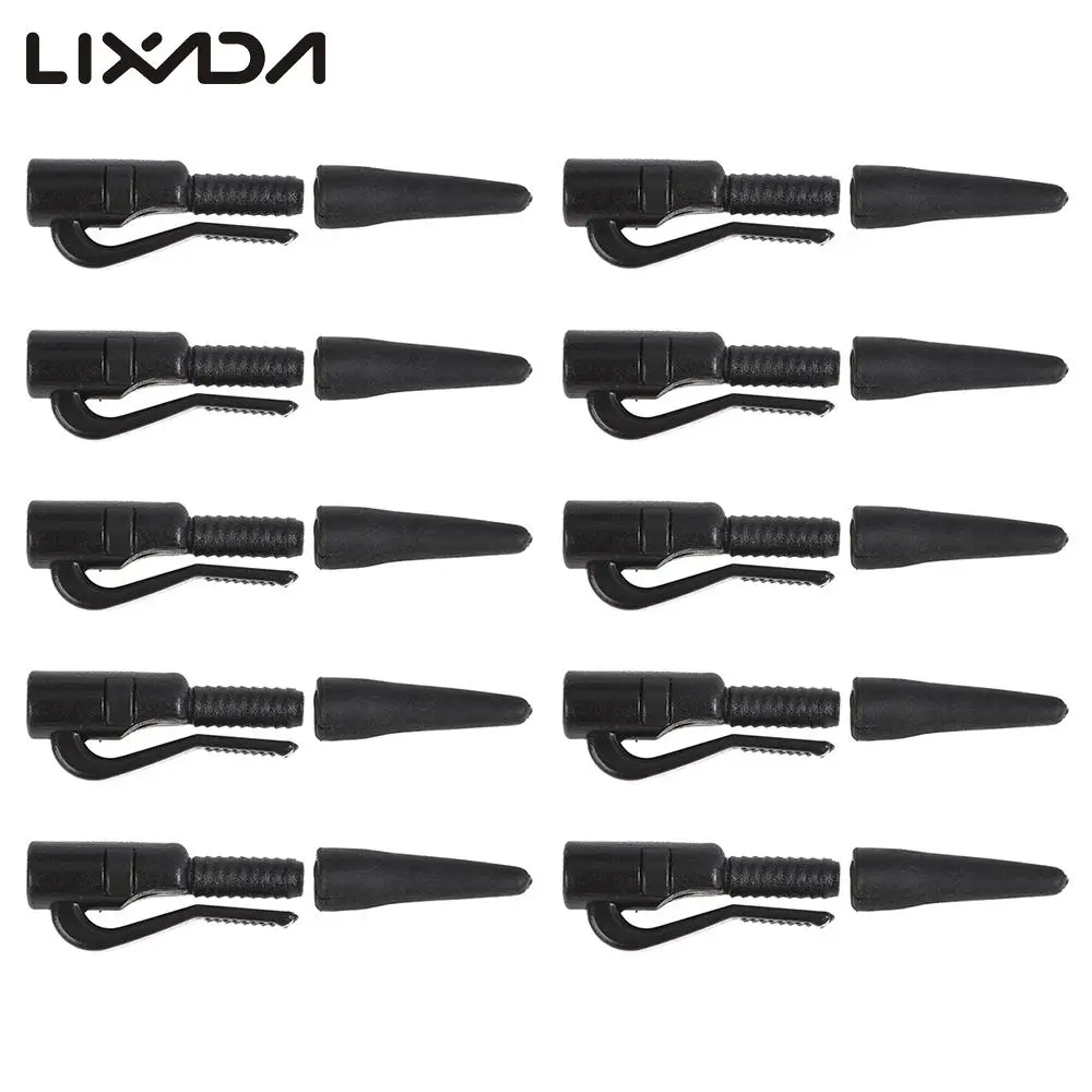 

Lixada 10Pcs Safety Lead Clips Carp Fishing Terminal Tackle Tool with Tail Rubber Tubes Pesca