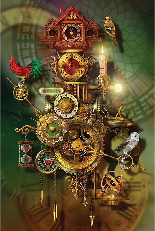 

5D DIY diamond painting retro clock 3D diamond embroidery cross-stitch circular pattern home decoration