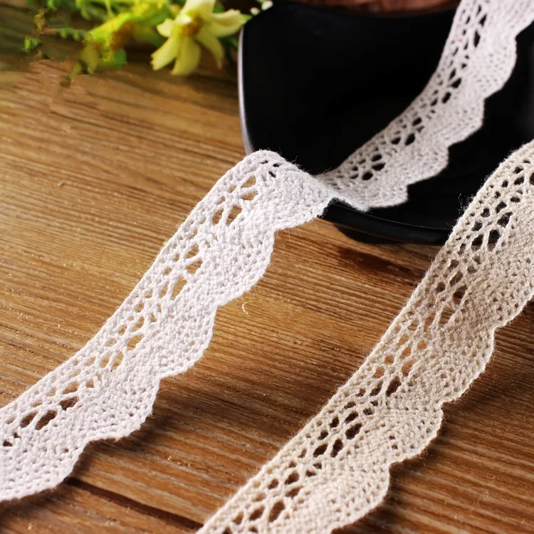 2cm width 100% cotton lace white sewing lace trim curtain tablecloth