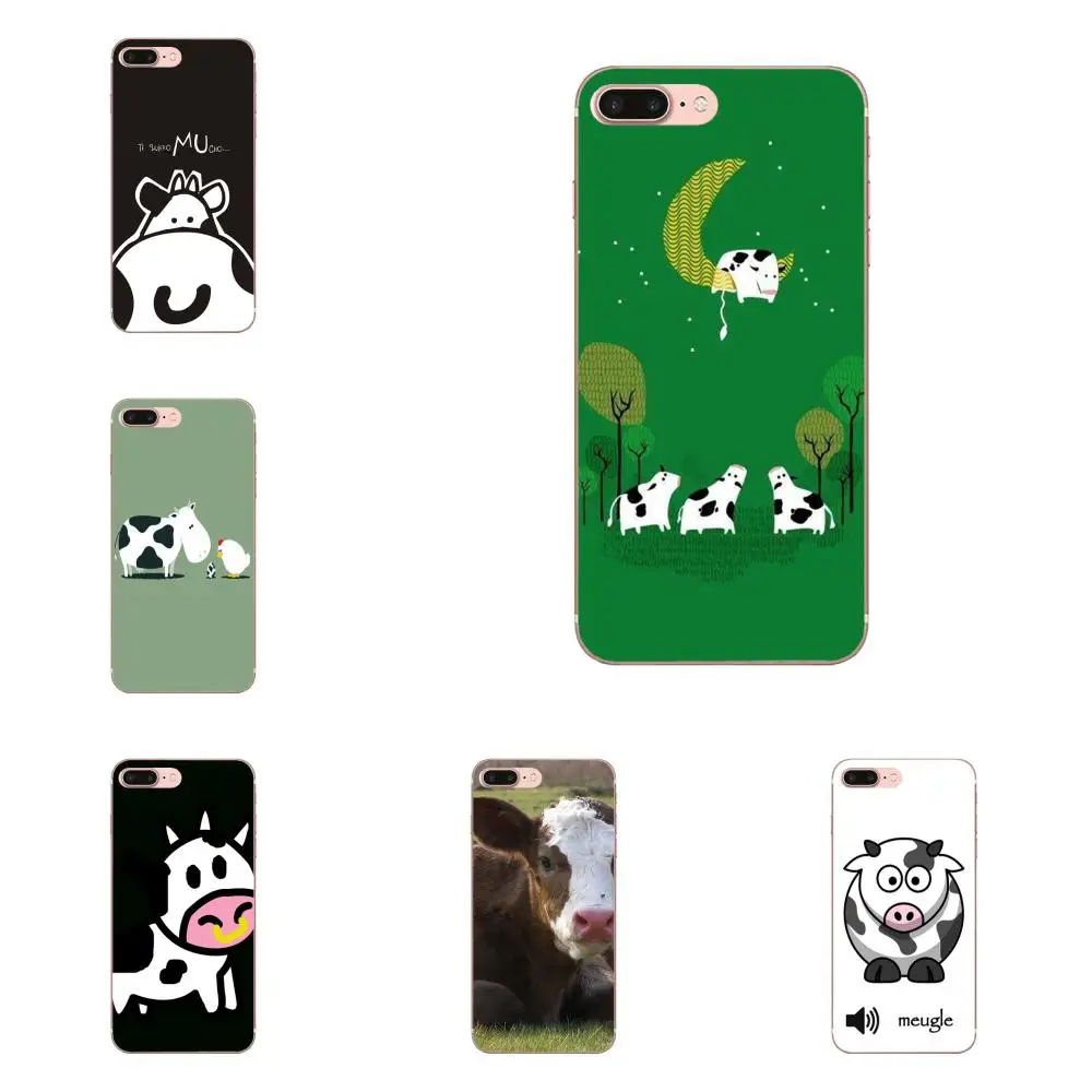 Белый черный Vache корова Мягкий индивидуальный рисунок для Apple iPhone 4 4s 5 5C 5S SE 6 S 7 8 Plus