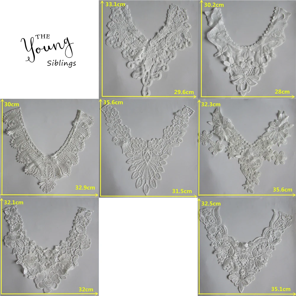 

1pcs sell Floral Lace Collar Fabric Trim DIY Embroidery Lace Fabric Neckline Applique Sewing Craft YL80-YL87