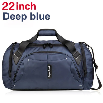 Большая емкость Портативный прочный водонепроницаемый нейлон мужские дорожные сумки на ремне камера мешок вещевой мешок сумки - Цвет: 22inch Deep blue