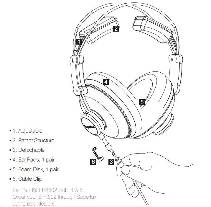 Superlux HD669 профессиональная студийная запись монитор закрытые задние наушники шумоподавление Гарнитура музыкальная студия игровая гарнитура