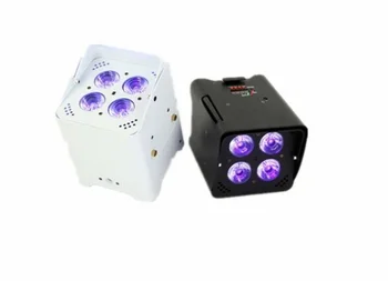 

DMX Wireless Battery Powered LED PAR Light 4PCS 15W 5in1 LED Uplight with WiFi