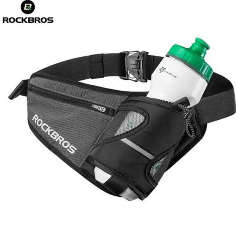 ROCKBROS Cycling Bike Bicycle Reflective Outdoor Bag Bike Water Bottle Belt Bag Waist Bag Cycling Travel Fitness Running Waist B