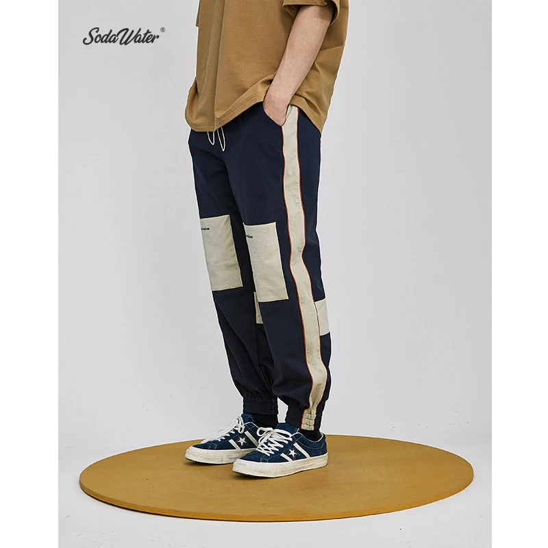 SODA WATER Men 2019 Summer Streetwear Joggers Sweatpants Hip Hop Loose Men Trousers Side Stripe Patchwork Men Long Pants 9334S SODA WATER Men 2019 Summer Streetwear Joggers Sweatpants Hip Hop Loose Men Trousers Side Stripe Patchwork Men Long Pants 9334S