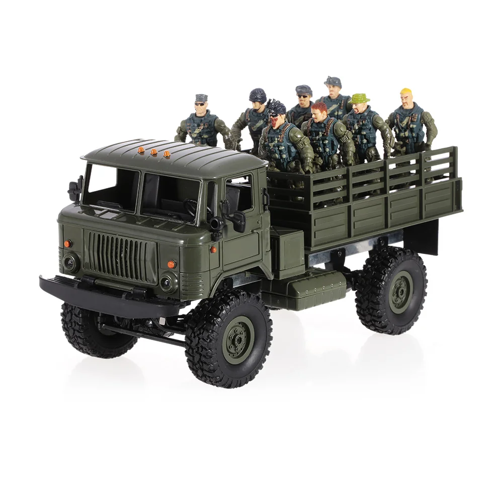 WPL B-24 1/16 RC автомобиль 2,4 GHz RC militar грузовик внедорожник армейский автомобиль на радиоуправлении электрический автомобиль с светодиодный светильник RTR RC игрушки подарки