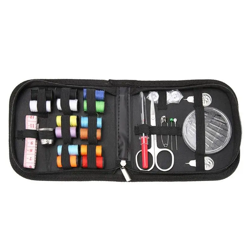 27-282pcs/set Portable Travel Sewing Box Kit Sewing Thread Stitches Knitting Needles Tools Cloth Buttons Craft Scissor Mom Gifts - Цвет: 27pcs A