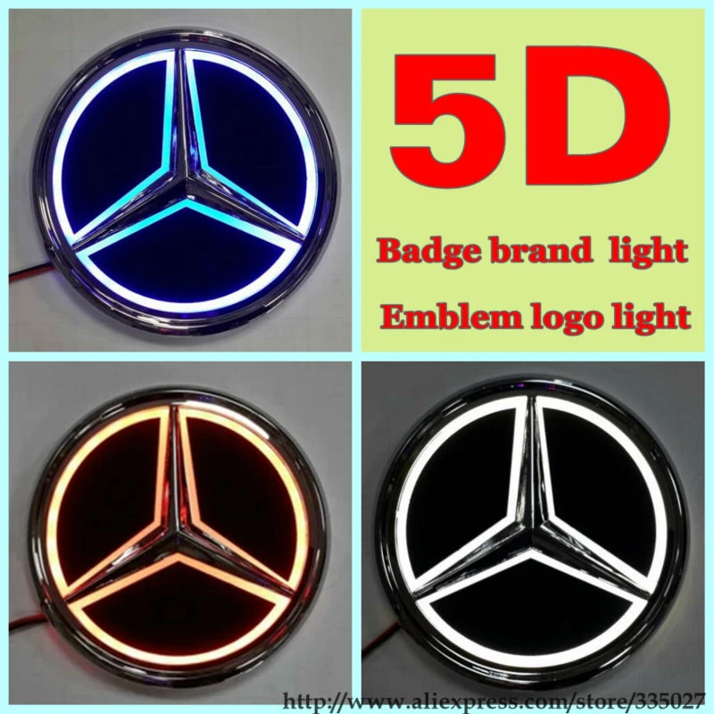 LED Car Tail Rear Logo Badge Emblem DRL Light For Mercedes-Benz S350 S300L Red