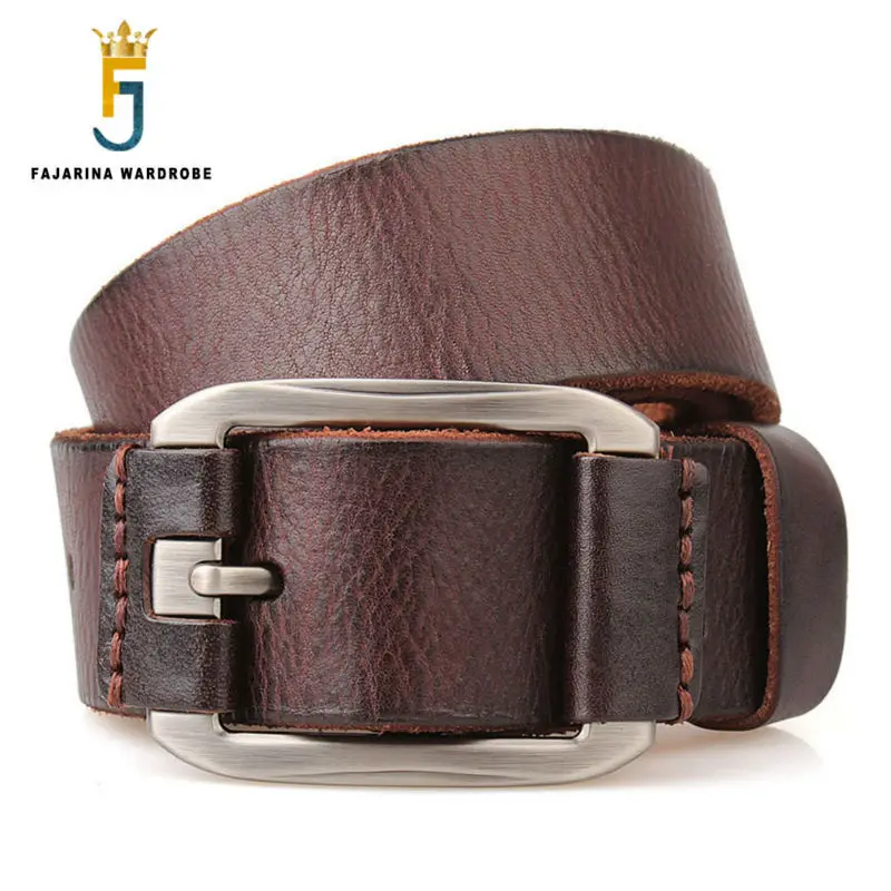 FAJARINA Fashion All-match Design Strap Male High Quality Genuine Leather Belts for Men Retro Style Men's Cow Skin Belt NW0011