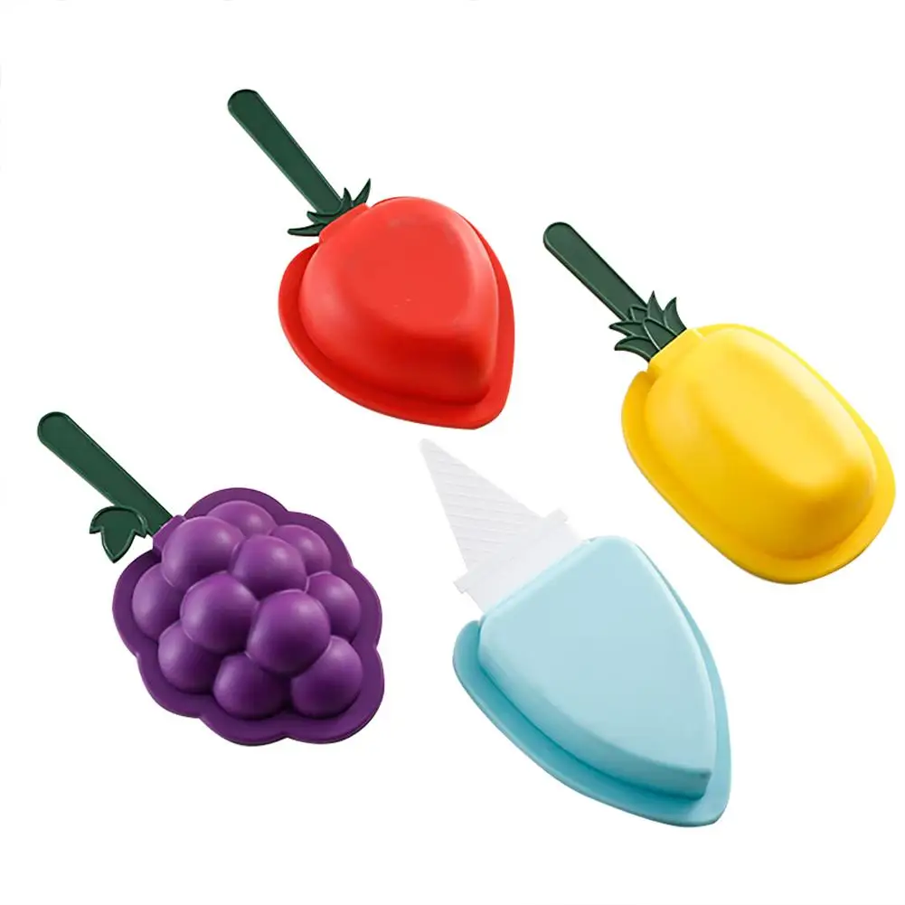 

DIY Ice Cream Silicone Mold Fruit with Lid Silicone Popsicle Ice Box Fruit Ice Cream Mold