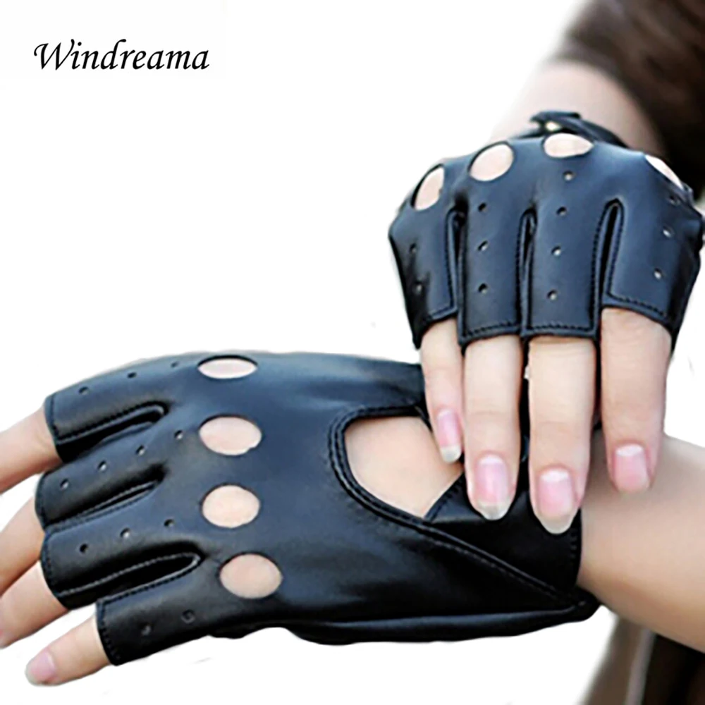 Windreama Fashion Women Gloves Half Finger Driving...