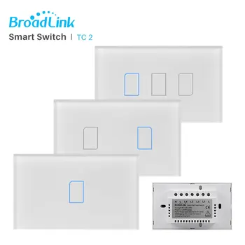 

Broadlink TC2 US/AU Touch Light Switch 1 2 3 Gang RF433 Wireless Connection Option Smart Home Automation WiFi Remote Control