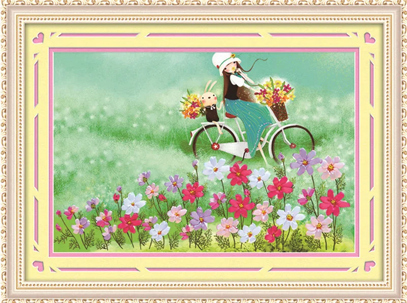 Youth Memory DIY Ribbon Embroidery Wall Painting 3d Print Cross Stitch Kit Unfinished Needlework Set Craft Gift Decor Fashion | Дом и сад