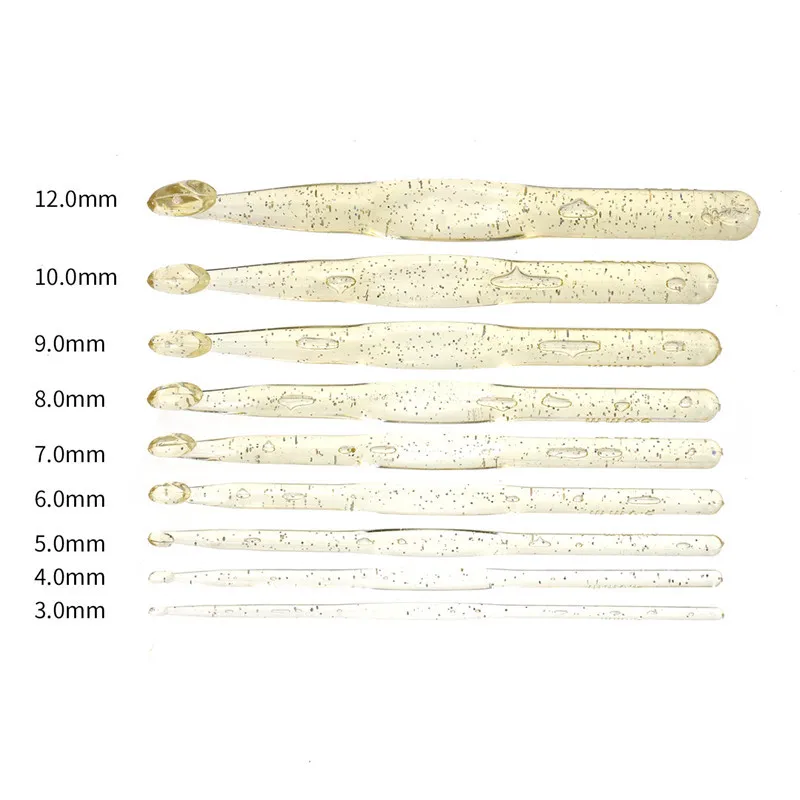 13 шт. огромный набор крючков для вязания крючком 3,0-20 мм Кристальные вязальные крючки для плетения пряжа для рукоделия массивный шарф шаль свитер DIY вязальные инструменты