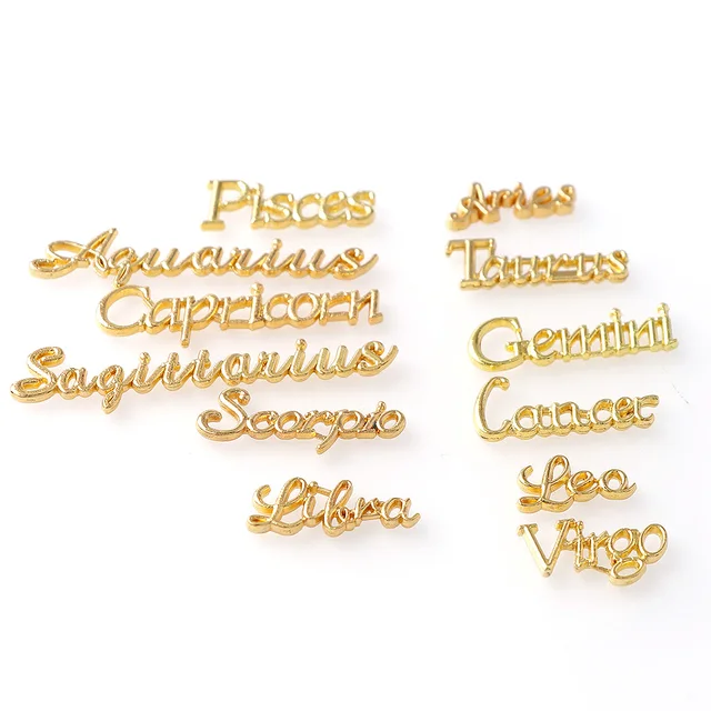 1 Set/12 Constellation English Name Resin Metal Fillings Epoxy Mold Jewelry Making High Quality Zinc Alloy