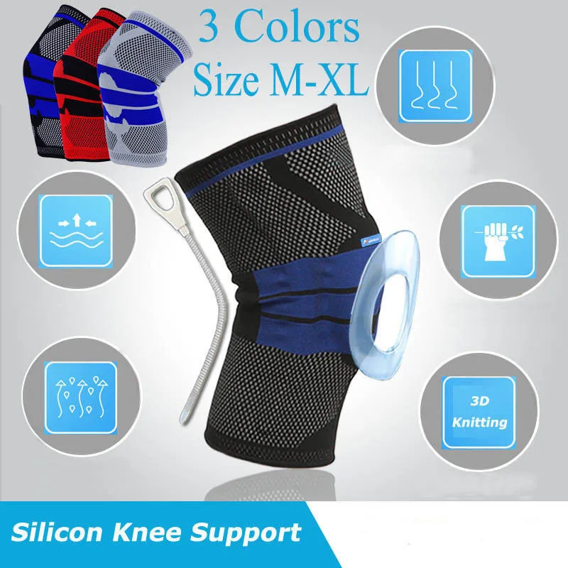 1 قطعة Runnig اللياقة البدنية الركبة دعم سادة مرنة ضغط سيليكون واقية الركبة سادة الرياضية الأقواس ل كرة السلة الركبة كم 1 قطعة Runnig اللياقة البدنية الركبة دعم سادة مرنة ضغط سيليكون واقية الركبة سادة الرياضية الأقواس ل كرة السلة الركبة كم