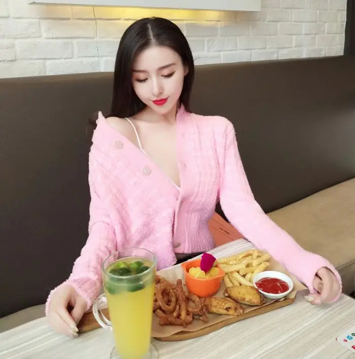 Cute Wool Cardigan Women 2019 Spring Single Buttons Striped Pink Women's Sweater Cardigan Runway Knitted Tops Outwear Streetwear