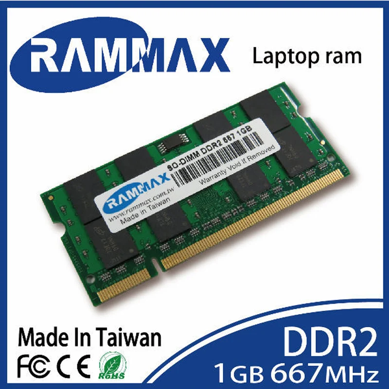 

Brand sealed SO-DIMM 667Mhz Laptop Memory Ram 1GB DDR2 (PC2-5300 200-pin/CL5/1.8v) highly match all brand motherboards of Laptop