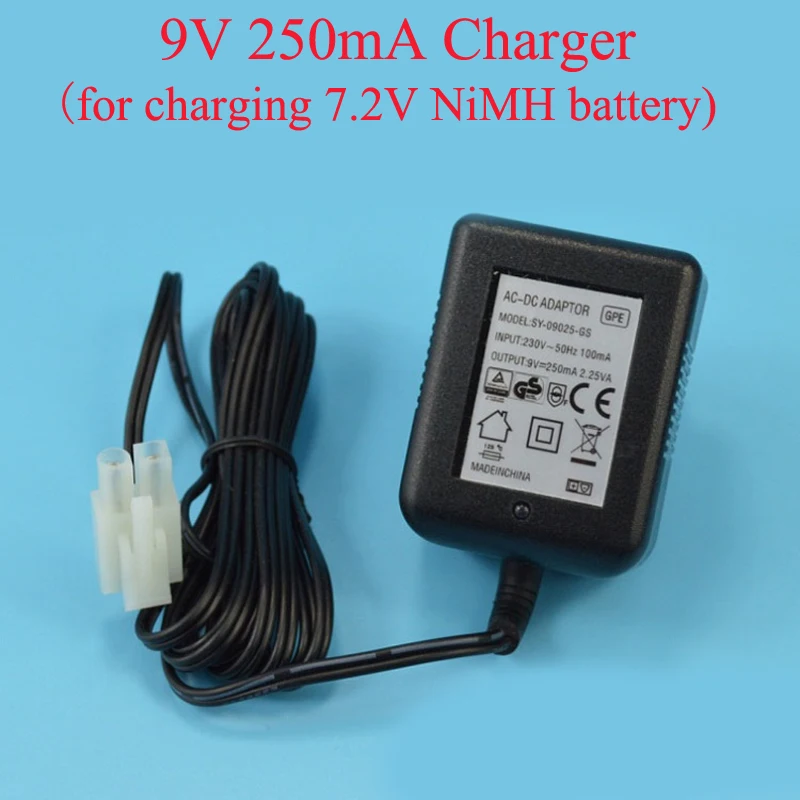 

1PC RC Boat/Car Model DIY Parts Battery Charger 9V 250mA Chargers with Big Tamiya Plug for Charging 7.2V NiMH Battery