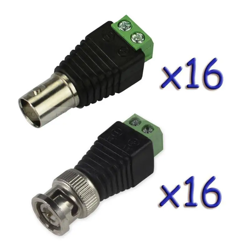 Buy 16 Pairs Coax CAT5 To BNC Male&Female Jack Video