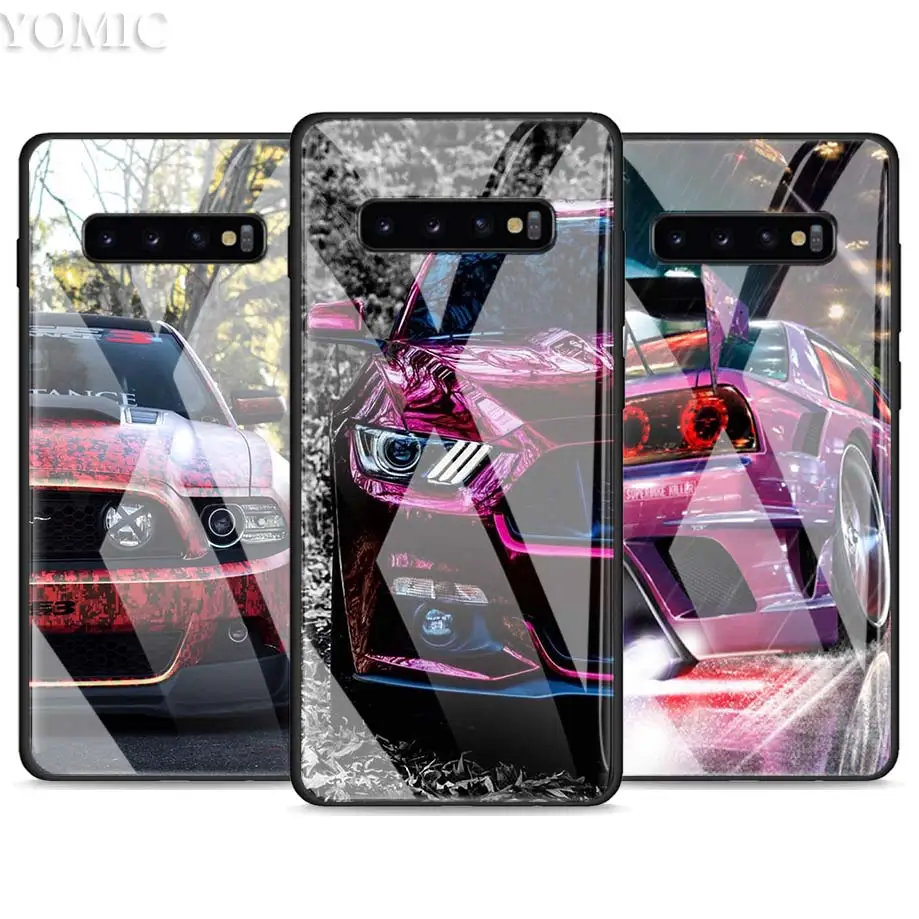 

Tempered Glass Case for Samsung Galaxy S10e S10 S8 S9 Plus Note 9 10 A50 A70 Phone Cover Luxury sports car Super Car Luxury Glas