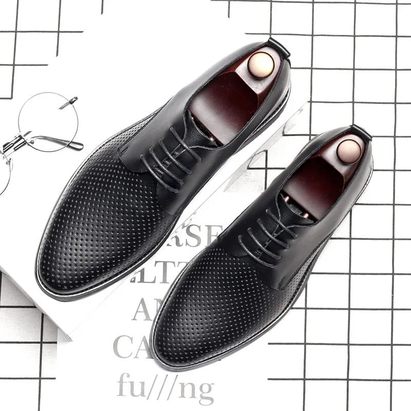 Г. Летняя Удобная дышащая мужская обувь в британском стиле модельная модная трендовая Обувь качественная кожаная обувь