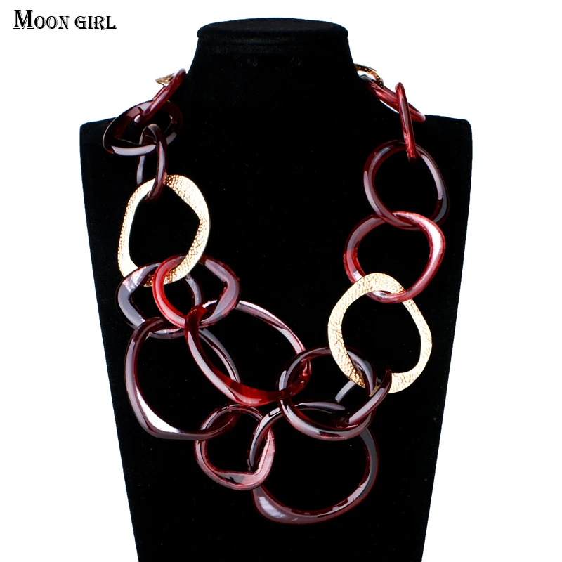 MOON GIRL, дизайн, 2 цвета, полимерная цепочка, колье, Макси ожерелье, очаровательные ювелирные изделия, длинное ожерелье для женщин