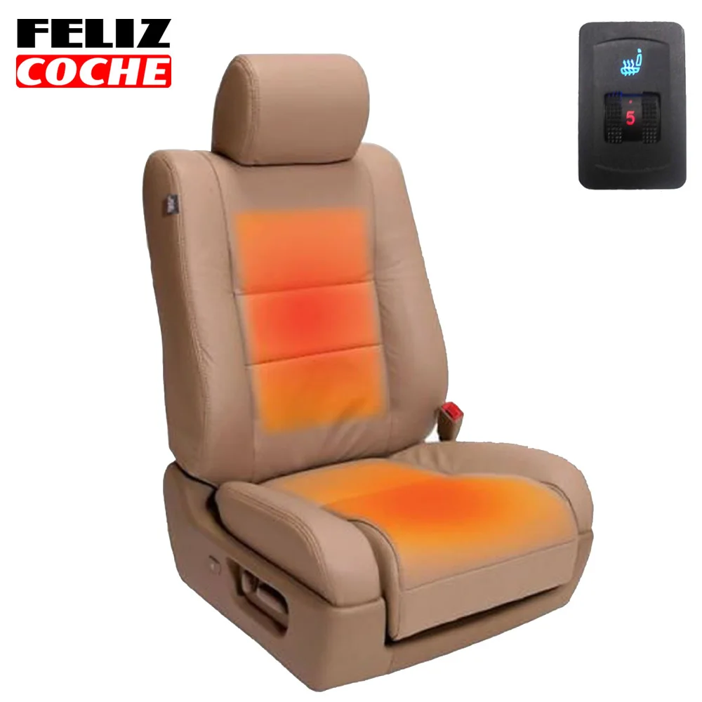 1 Seat Car Seat Heater Universal Single Dial Switch Carbon Fibre Alloy