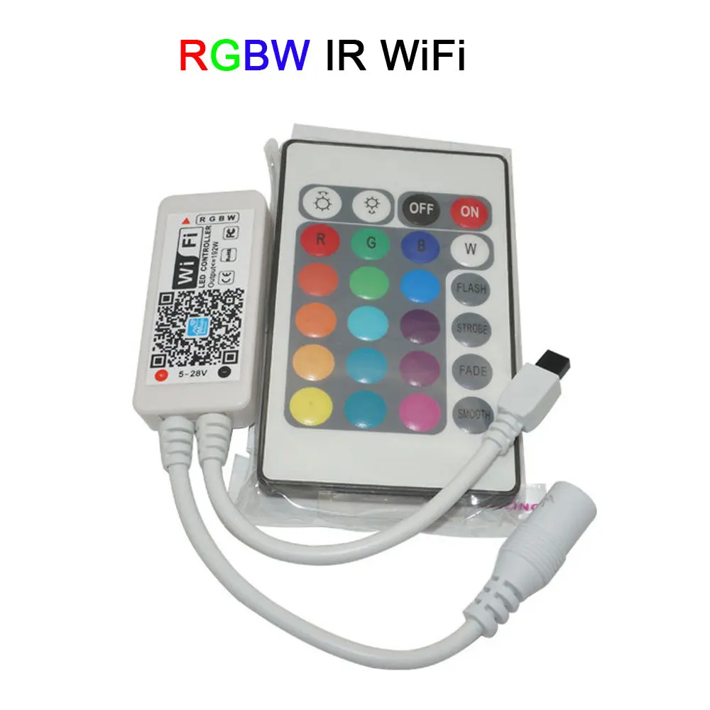 Мини беспроводной светодиодный-Fi led RGB/RGBW управление Лер RF дистанционное управление IOS/Android смартфон для RGBCW/RGBWW RGB светодиодные ленты, DC12-24V - Цвет: IR  RGBW WiFi