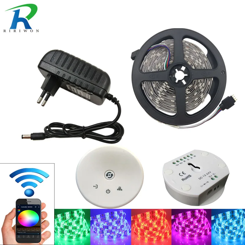 

RGB LED Strip Light Waterproof SMD 5050 Led RGB Tape 5m 10m DC12V Flexible Ribbon Diode Tape+ UFO WiFi Controller+Power