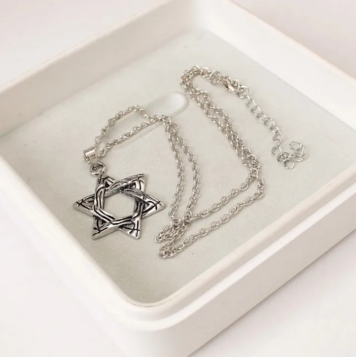 Мужские ювелирные изделия подвеска с пентаграммой ожерелье Израиль религиозное Необычное Ожерелье иудейский щит Звезда Давида сатаны ожерелье BFF