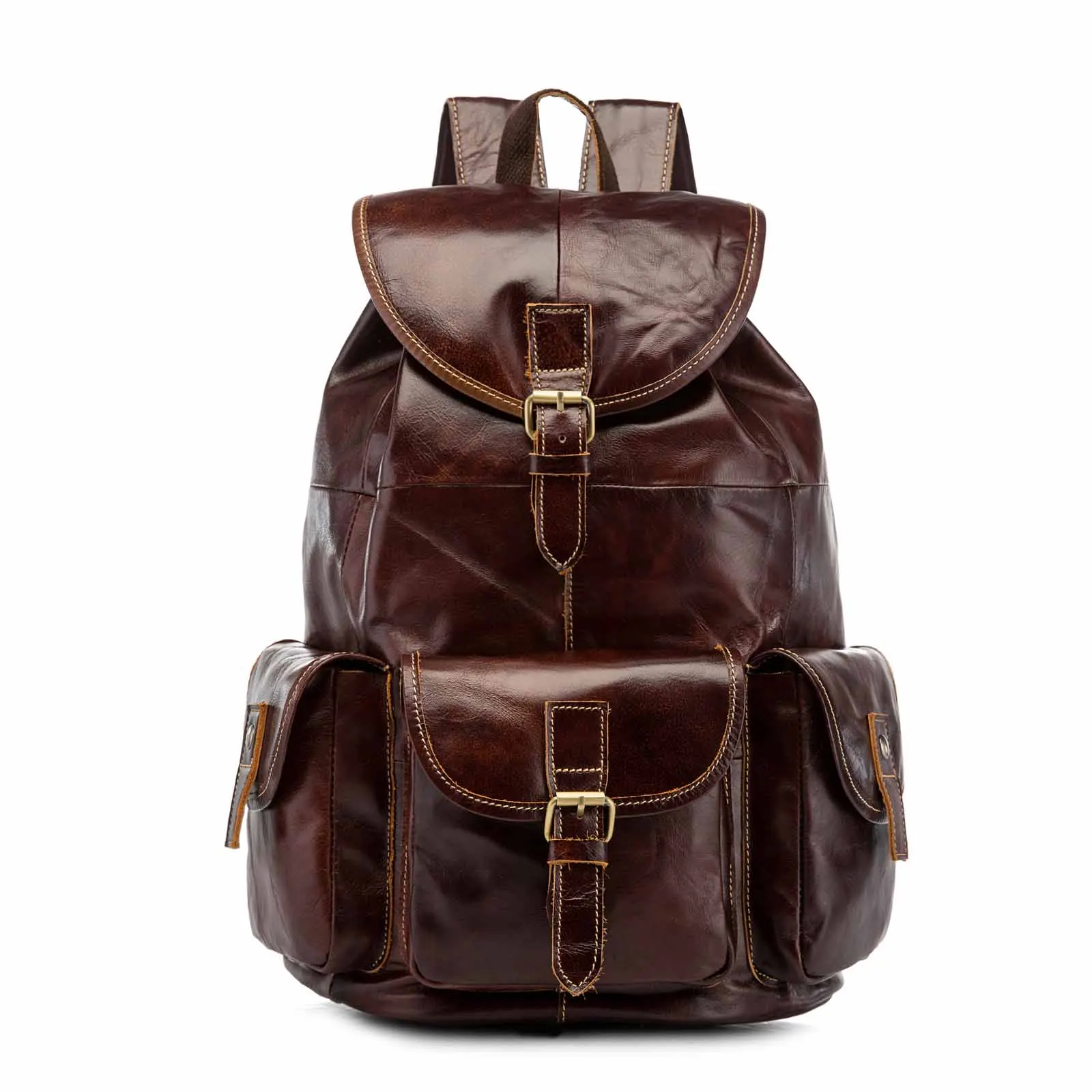 Дизайн мужской кожаный повседневный модный сверхмощный рюкзак для путешествий школьный Университет колледж Книга сумка для ноутбука рюкзак для мужчин 9950-d - Цвет: coffee