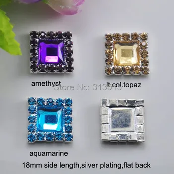 

(M0530C) 18mm diameter metal crystal embellishment without loop,acrylic bead in middle,colorful beads