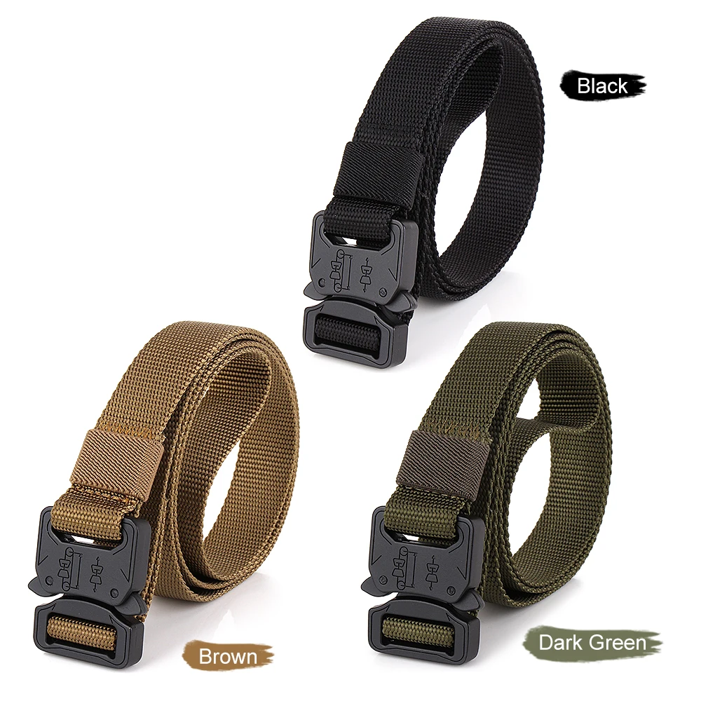 

Lixada Metal Buckle Tactical Gear Heavy Duty Belt Quick Release Nylon Waist Belt for Outdoor Camping Climbing Training Hunting