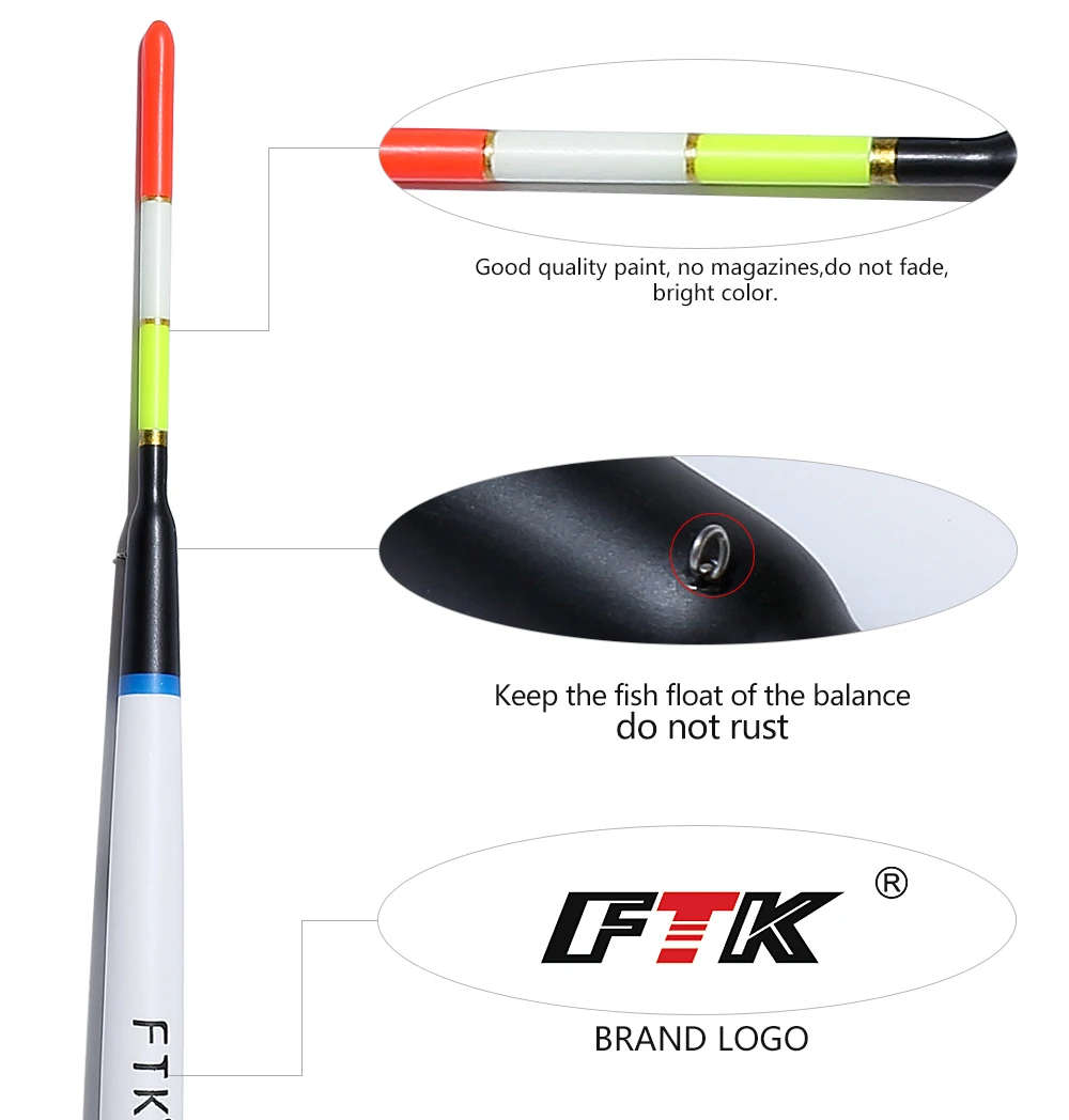 Description Picture 2 of itemFTK 5PCS 1g 2g 3g Barguzinsky Fir Float Fishing Length 17cm-20.5cm Carp Fishing Float Vertical Buoy Float Fishing Accessories