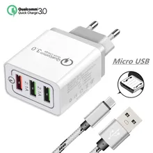 Быстрое зарядное устройство QC 3,0 30 Вт USB зарядное устройство для htc huawei Y9 Y7 Y6 pro Y5 prime ASUS ZB631KL ZB633KL быстрое зарядное устройство QC3.0