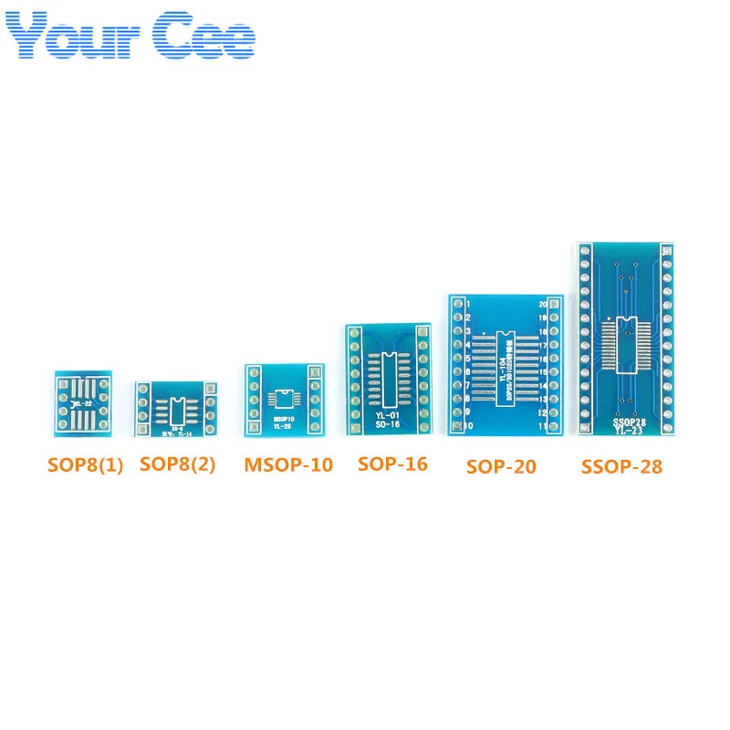 

1lot SOP MSOP TSSOP TO DIP SMD Adapter Plate Pcb Board Converter Plate Kit SOP8 SPO20 TO DIP8 DIP10 DIP16 DIP20 DIP28 IC Socket