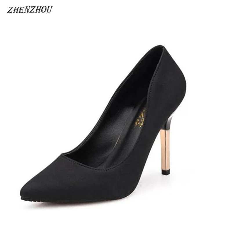 

Free shipping shoes women Pumps 2018 single shoes shallow mouth pointed toe high-heeled thin heels sexy pink women's
