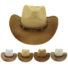 Лидер продаж! Модный бежевый, кофейный, хаки, белый, мужской, женский, ретро, ковбойский шлем, кожаный пояс, широкополая шляпа, шляпа#4J12