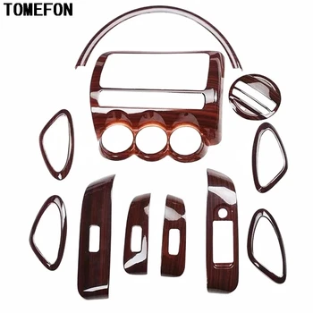 

TOMEFON For Honda Fit 2004-2007 Hatchback LHD ONLY Wood Paint Interior Door Handle Window Gear Switch Dashborad Trim Styling