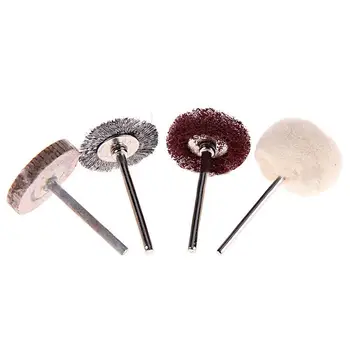 

30pcs Polisher Buffer Wheel Pad Kit Tool With Handle Polishing Brush T-Shaped Wire Wheel Rod Flat Copper Wire Brush