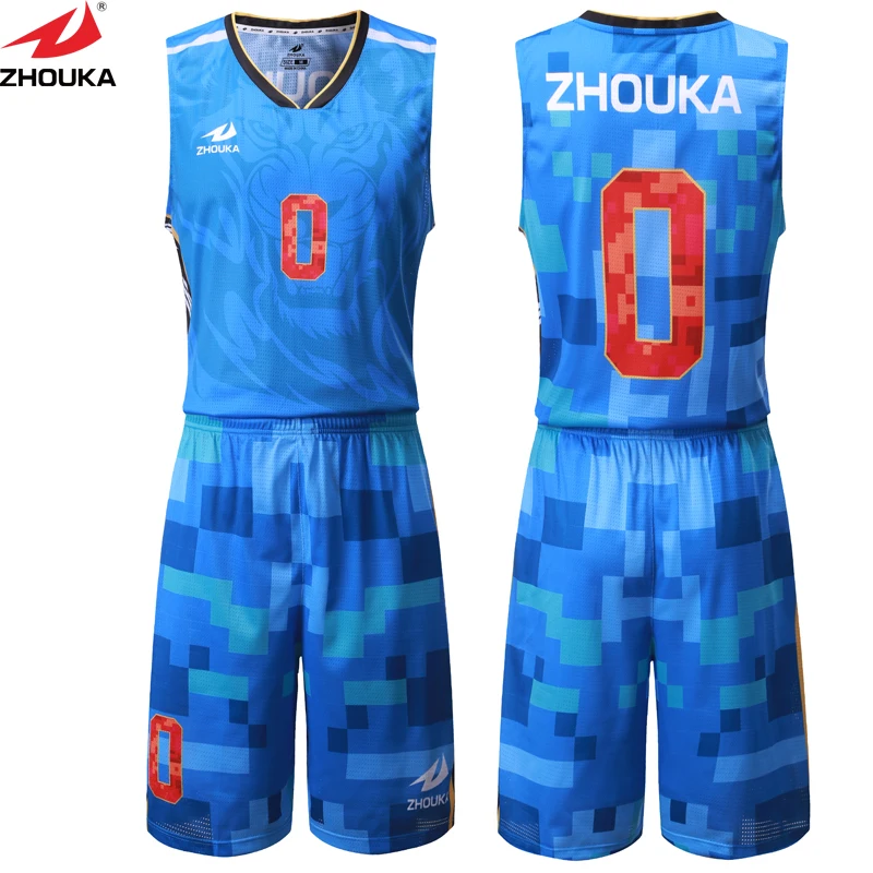 Men Digital Printing Basketball Sets Sleeveless Basketball Jerseys